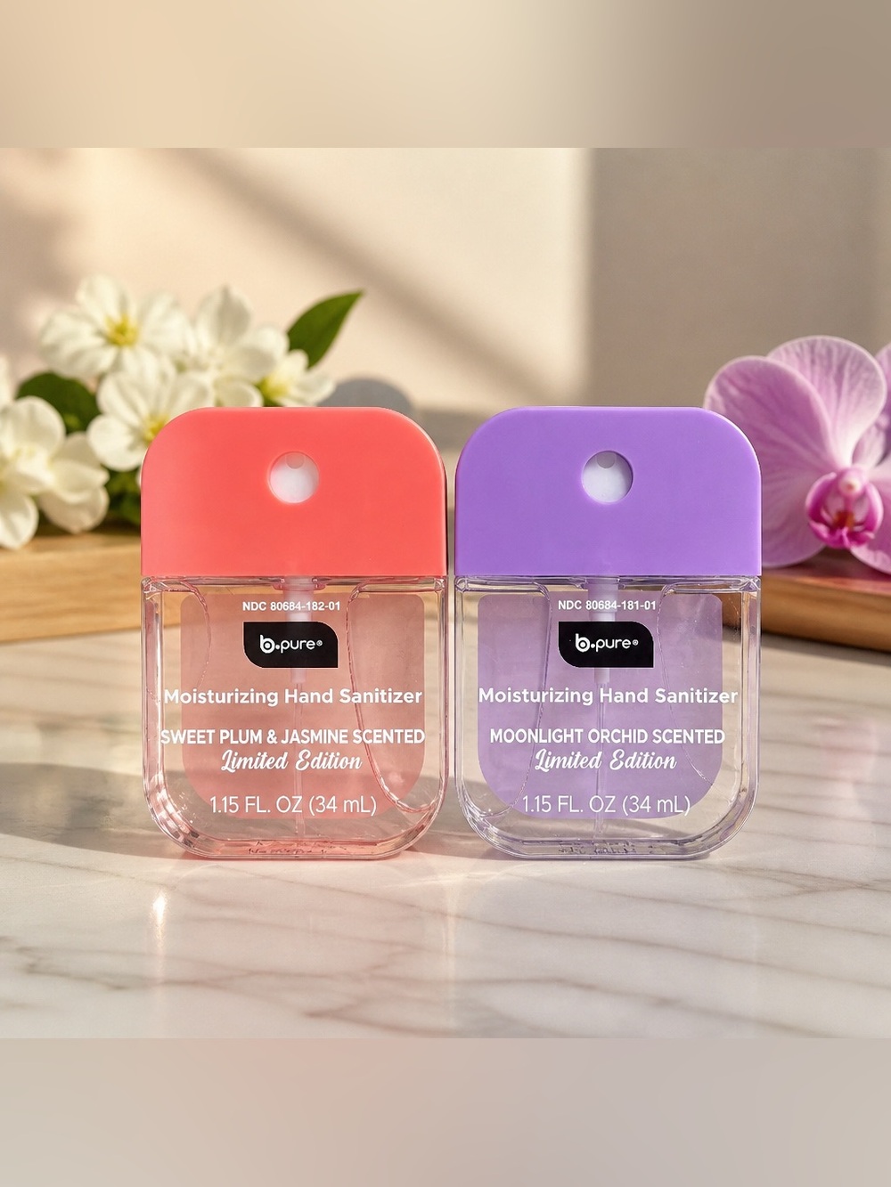 B Pure LTD EDITION Hand Sanitizer- Sweet Plum & Jasmine + Moonlight Orchid
